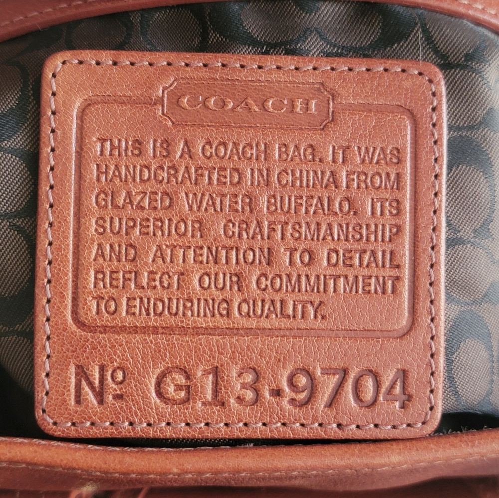 Coach 9704 Buffalo Hide Paper Bag Tote British Tan Leather Vintage Bag - Picture 15 of 16